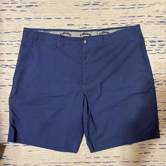 Callaway Men's Navy Patterned Shorts - Picture 1 of 7